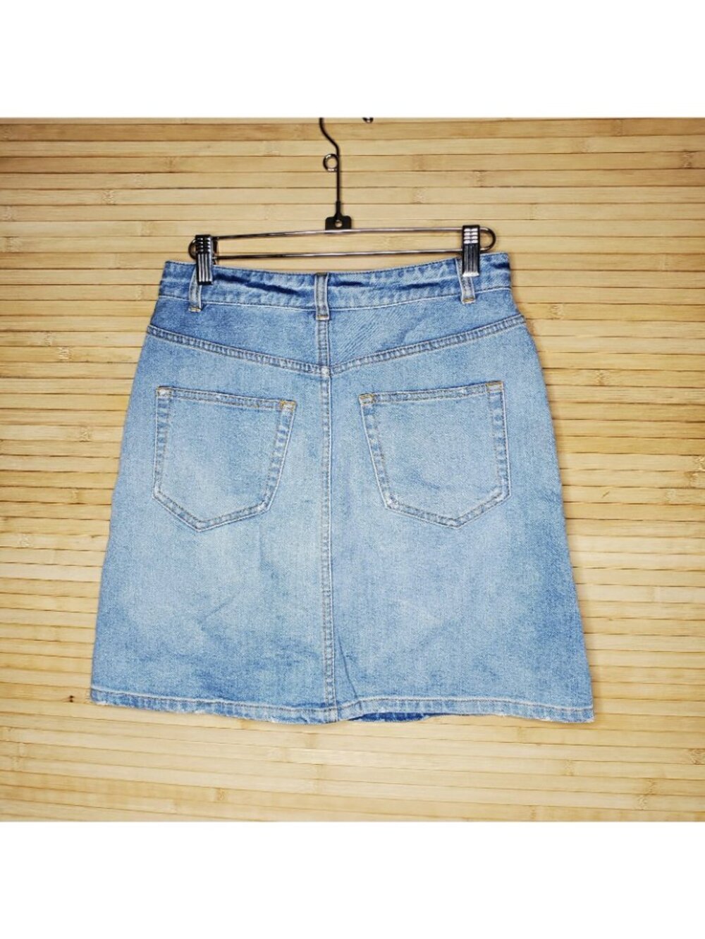 La Vie Rebecca Taylor Blue Denim jeans  Skirt Size 27 light blue - Picture 2 of 4